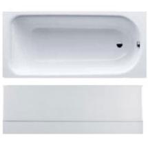 Kaldewei Eurowa 1700 x 700 x 390mm 0TH Bath White<br/><br/>VADO Push Type Bath Filler <br/>Waste And Overflow, 0.5bar LP <br/>Chrome<br/><br/>Woodlands Contemporary 2 Piece Front Bath Panel 1700mm <br/>Gloss White